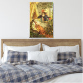  slapende schoonheid, Victoriaans feiltafels Canvas Afdruk (Insitu (Slaapkamer))