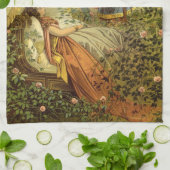  slapende schoonheid, Victoriaans feiltafels Theedoek (Gevouwen)