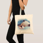 Slapende Siamese Kitten Paws Tote Bag (Voorkant (product))