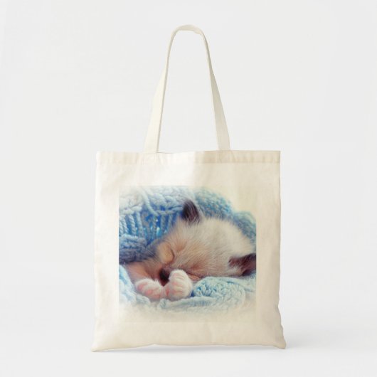 Slapende Siamese Kitten Paws Tote Bag (Voorkant)
