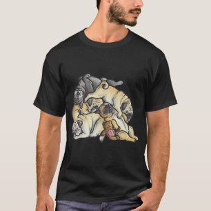 Slapende stapel Pugs T-shirt