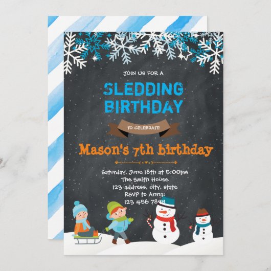 Slapende verjaardagsuitnodiging kaart (Voorkant / Achterkant)