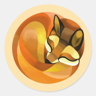 Slapende Vos Ronde Sticker