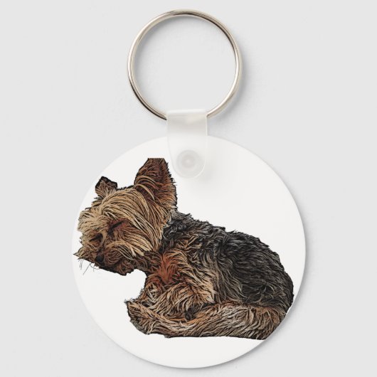 Slapende Yorkie Sleutelhanger (Voorkant)