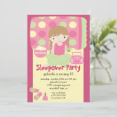 Slapepover Birthday Party Inture Kaart (Staand voorkant)
