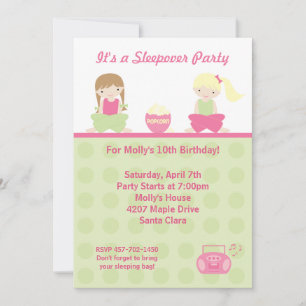 Slapepover Party-uitnodiging Kaart