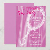 Slapepover Spa Party Girls Birthday Party Invite Kaart (Voorkant / Achterkant)