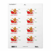 Slaperbrood met kerstcadeautjes Label (Full Sheet)