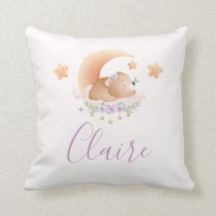 Slaperig Beer op Cloud Baby Meisje Baby Kussen