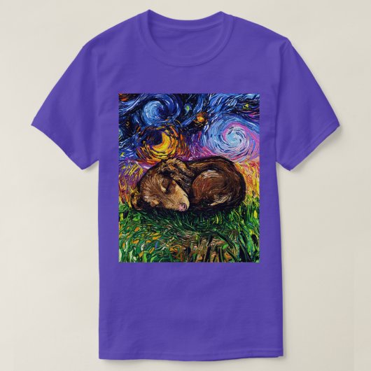 Slaperig Dachshund Pup Night T-shirt (Design voorkant)