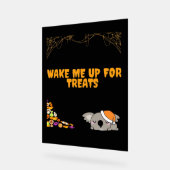 Slaperig dier klaar voor Halloween traktaties! Cla Acryl Bord (Hoek)