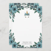 slaperig eenhoornfloreel Baby shower Dank je wel Bedankkaart (Voorkant / Achterkant)