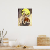 Slaperig Klein Kind met Konijn Nursery Poster (Keuken)