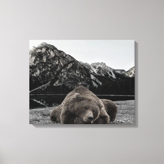Slaperig Lazy Beer Rustieke Cabine Decor Canvas Afdruk (Voorkant)