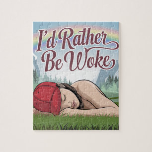 Slaperig persoon liever wakker berg regenboog legpuzzel