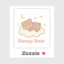 Slaperige Beer Sticker | Schattige Gezellige Kawai