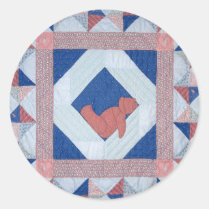 Slaperige Beren Quilt Stickers! Ronde Sticker