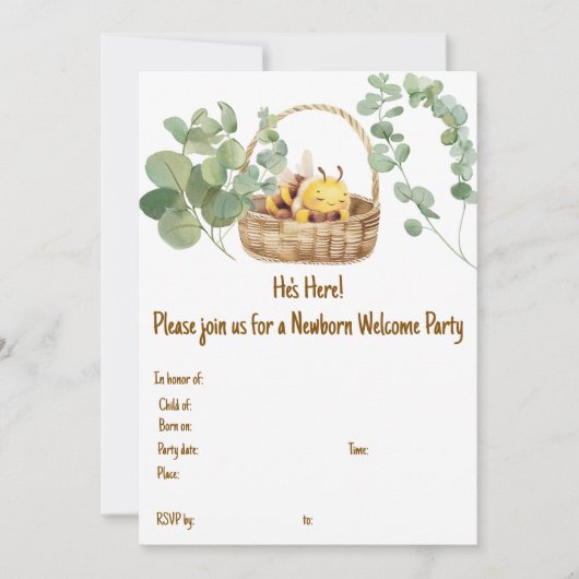 Slaperige Bij Kaart (Voorkant)