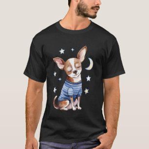 Slaperige Chihuahua Sterren en Maan Hond Liefhebbe T-shirt
