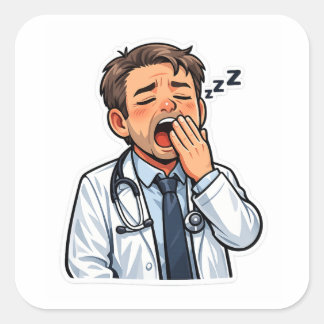 Slaperige Dokter Op Dienst Sticker