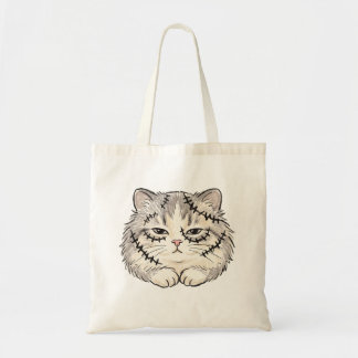 Slaperige Frankenstein genaaide kat Halloween gekl Tote Bag
