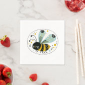 slaperige grillige bij servet (Insitu)