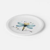 Slaperige grillige libel papieren bordje (Gekanteld)