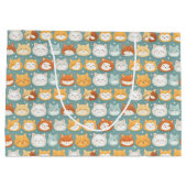 Slaperige hoofd katten hoofden groot cadeauzakje (Achterkant)