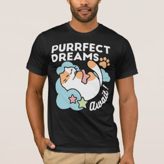 Slaperige Kat Knuffelt Ster – Perfecte Dromen Scha T-shirt