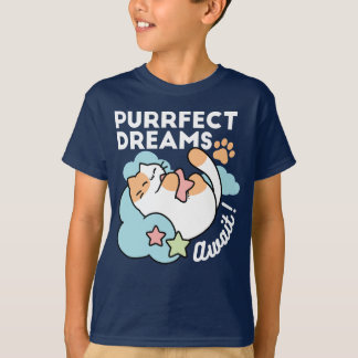 Slaperige Kat Knuffelt Ster – Purrfecte Dromen Sch T-shirt
