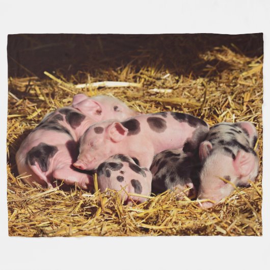 SLAPERIGE KLEINE BIGGEN FLEECE DEKEN (Voorkant (Horizontaal))