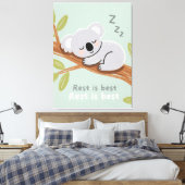 Slaperige Koala Rustige Kinderkamer Kunst Canvas Afdruk (Insitu (Slaapkamer))