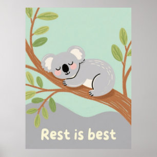Slaperige Koala Rustige Kinderkamer Kunst Poster