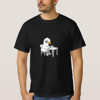 Slaperige koffie eend ochtendstemming leuke illust t-shirt
