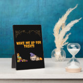 Slaperige luiaard klaar voor Halloween traktaties! Fotoplaat (Zijkant)