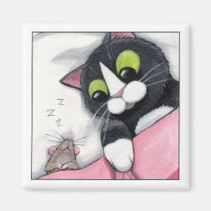 Slaperige metgezel - kattenmagneet magneet