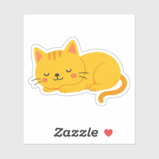 Slaperige Oranje Tabby Cat Sticker