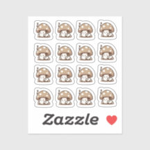 Slaperige paddenstoel Custom-Cut Vinyl Sticker