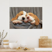 Slaperige Puppies Poster (Keuken)