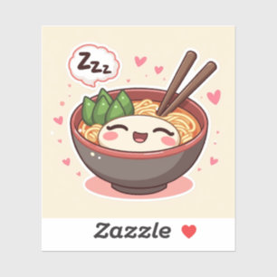 Slaperige Ramen Kom – Kawaii Cute Noodle Sticker
