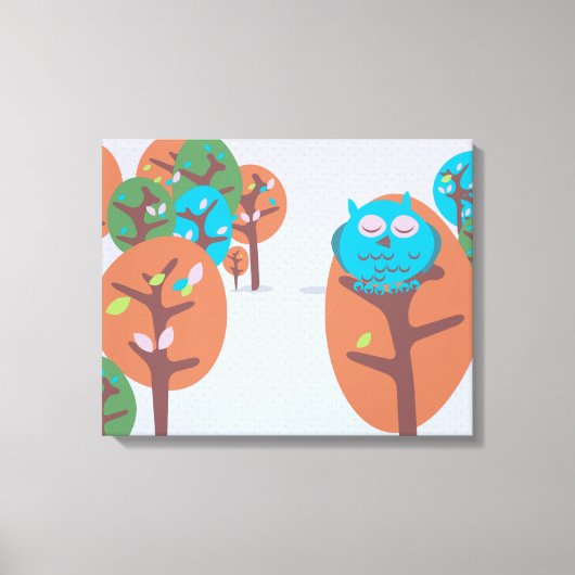 Slaperige Uil Canvas Afdruk (Voorkant)