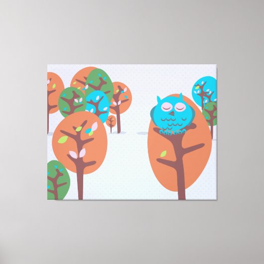 Slaperige Uil Canvas Afdruk (Voorkant)