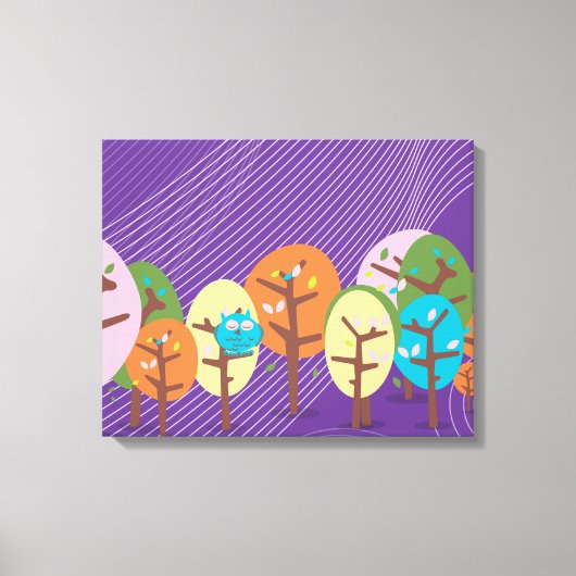 Slaperige Uil Canvas Afdruk (Voorkant)