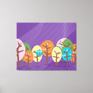 Slaperige Uil Canvas Afdruk