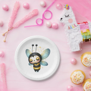 Slaperige Whimische Bij  Papieren Bordje