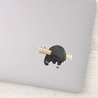 Slaperige Zwarte Kat Schattig Sticker