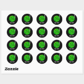 Slapertje Funny Slapende erwt Pun Dark BG Ronde Sticker (Vel)