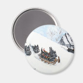 Slaping van Schotse Terriers Magneet (Voorkant / Achterkant)