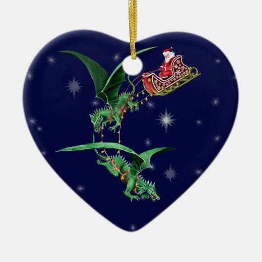 Slapje van de kerstman met Dragons Keramisch Ornament (Voorkant)