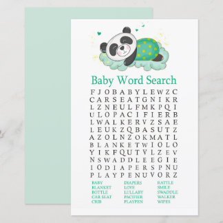 Slappanda Baby shower Word Search Game